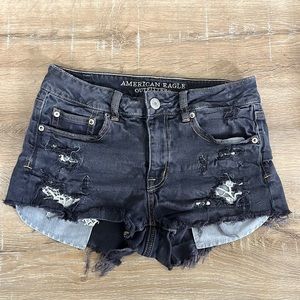 Custom Black Jean Shorts
